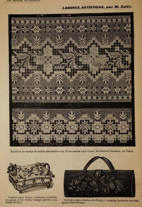 Ilustración, patrón de encaje/Ilustration, lace pattern, La Mujer Ilustrada